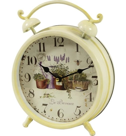 Zegar stojący retro, kremowy, 21x6x26,5 cm Pigmejka