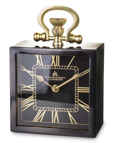 Zegar Stojący Złoto-Brązowy Metalowy 24x15 cm Pigmejka