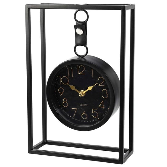 Zegar stołowy metalowy czarny H&S Decoration