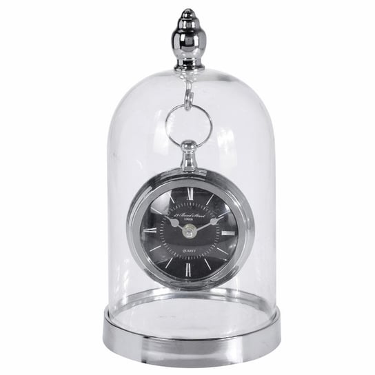 Zegar stołowy pod kopułą HOME STYLING COLLECTION, srebrny, 17x32 cm Home Styling Collection