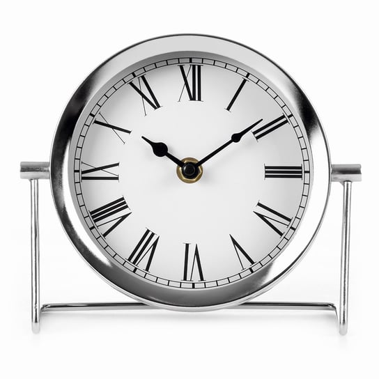 Zegar stołowy, srebrny, 16x18 cm Segnale