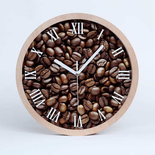 Zegar stylowy z drewna duży ziarna kawy 30 cm, Tulup Tulup