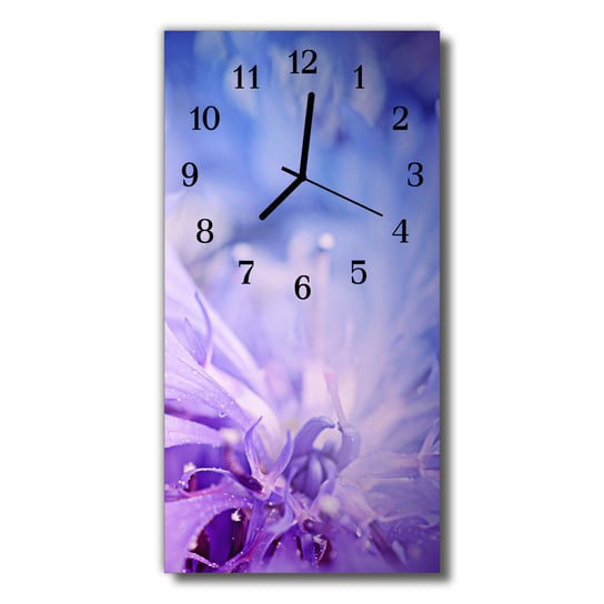Zegar szklany Kwiaty Kwiat płatki purpurowy Tulup
