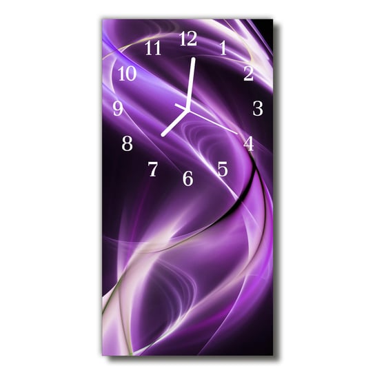 Zegar szklany Natura Fale abstrakcja purpurowy Tulup