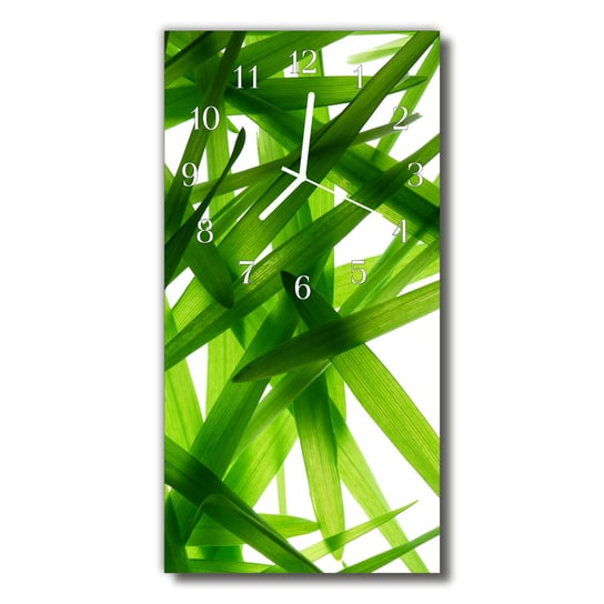 Zegar szklany Natura Liście roślin zielony Tulup