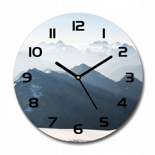 Zegar szklany okrągły Górskie szczyty fi 30 cm Inna marka