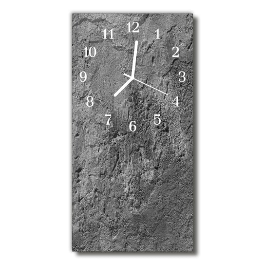 Zegar szklany pionowy Betonowy mur szary Tulup