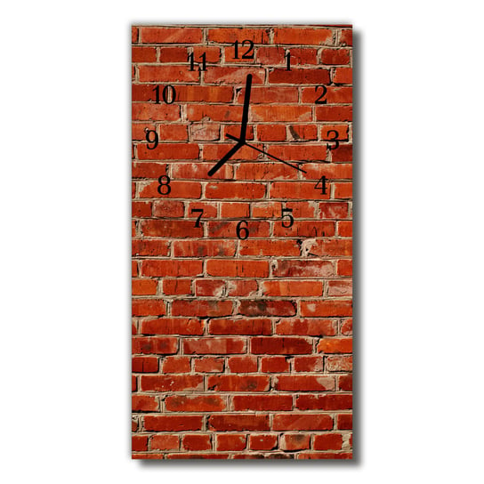 Zegar szklany pionowy Cegły czerwony Tulup