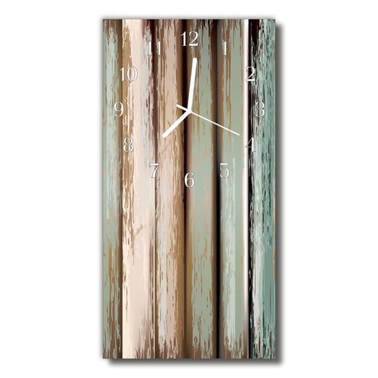 Zegar szklany pionowy Drewno grafika zielony Tulup