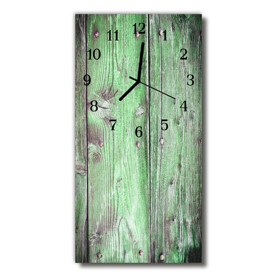Zegar szklany pionowy Drewno zielony Tulup