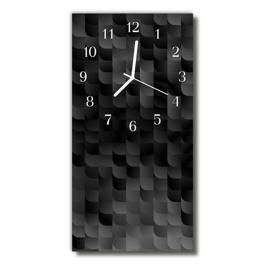 Zegar szklany pionowy Grafika mozaika czarny Tulup
