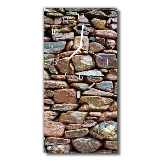 Zegar szklany pionowy Kamienny mur kolorowy Tulup