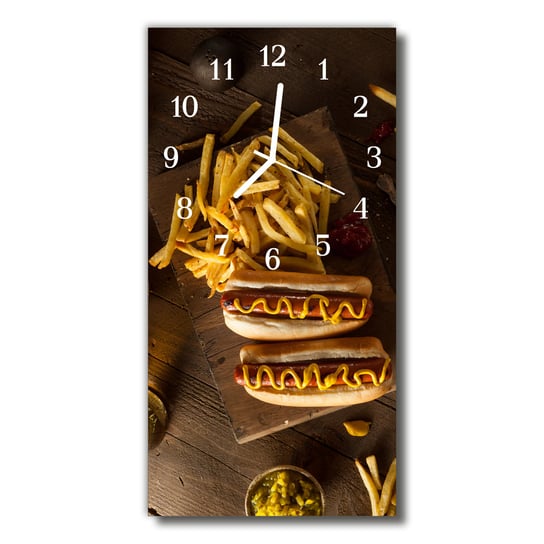 Zegar szklany pionowy Kuchnia Fast food kolorowy Tulup