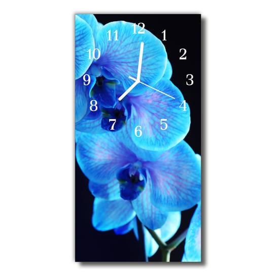Zegar szklany pionowy Kwiat niebieski Tulup