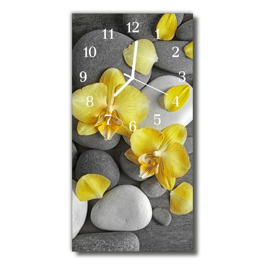 Zegar szklany pionowy Kwiaty Kamień kolorowy Tulup