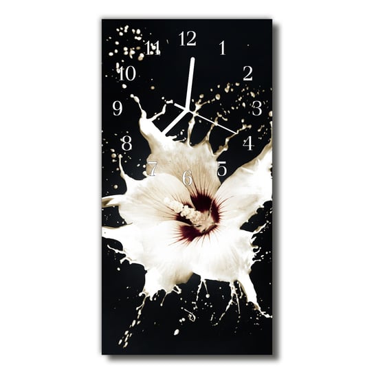 Zegar szklany pionowy Kwiaty Kwiat biały Tulup