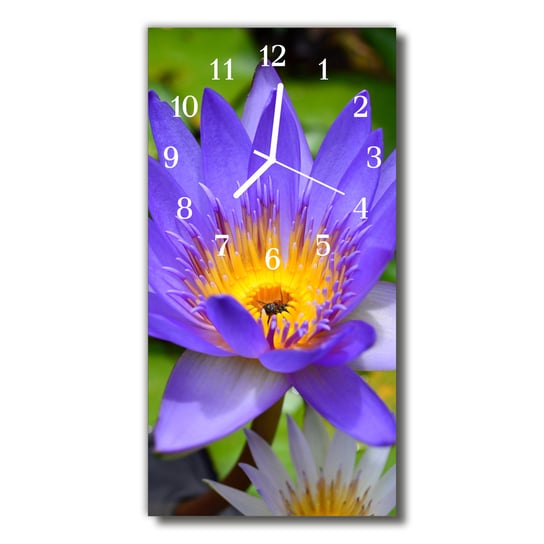 Zegar szklany pionowy Kwiaty Kwiat kolorowy Tulup