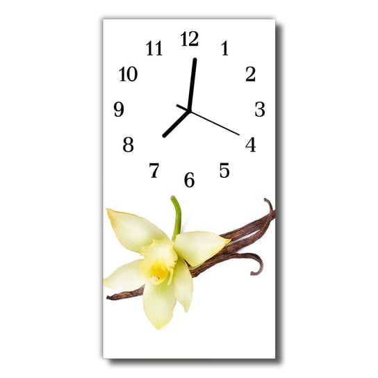 Zegar szklany pionowy Kwiaty Lilia biały Tulup