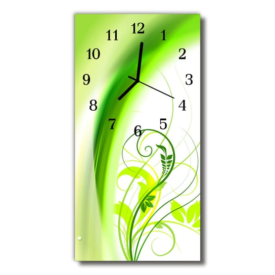 Zegar szklany pionowy Natura Roślina zielony Tulup