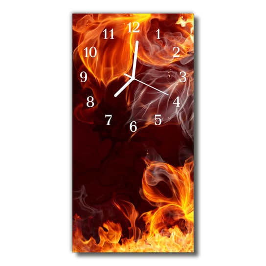 Zegar szklany pionowy Ogień płomienie Tulup