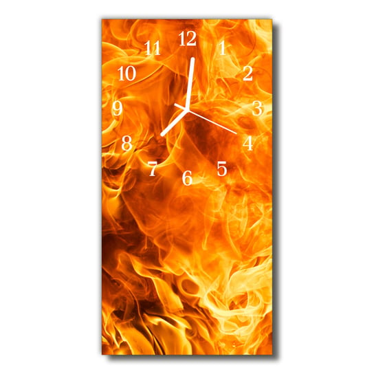 Zegar szklany pionowy Ogień pomarańczowy Tulup