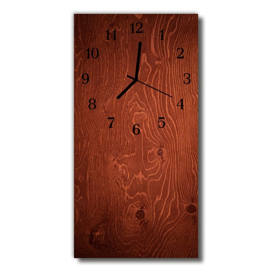 Zegar szklany pionowy Panele drewniane brązowy Tulup