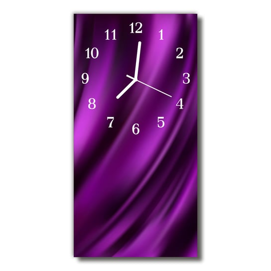 Zegar szklany pionowy Płótno linie purpurowy Tulup