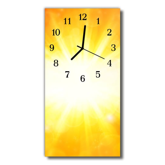 Zegar szklany pionowy Światło słoneczne żółty Tulup