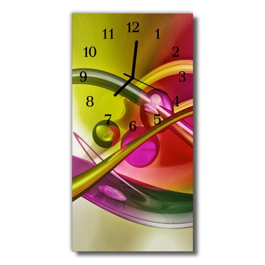 Zegar szklany pionowy Sztuka Abstrakcja kolorowy Tulup