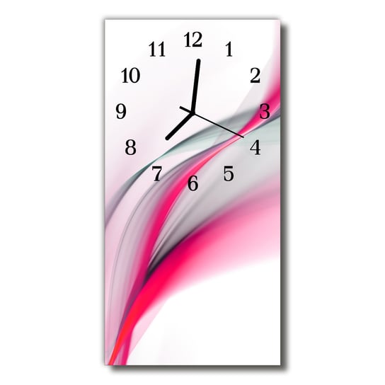 Zegar szklany pionowy Sztuka Abstrakcja różowy Tulup