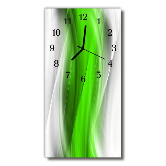 Zegar szklany pionowy Sztuka Abstrakcja zielony Tulup