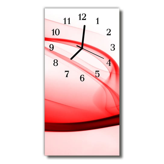 Zegar szklany pionowy Sztuka Fala linie czerwony Tulup
