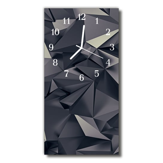 Zegar szklany pionowy Sztuka Geometria czarny Tulup