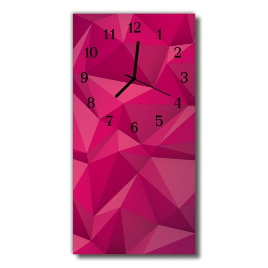 Zegar szklany pionowy Sztuka Grafika 3d różowy Tulup