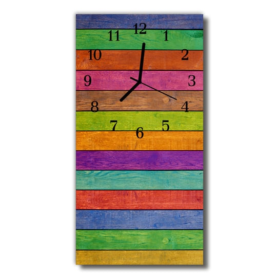 Zegar szklany pionowy Sztuka Pas drewno kolorowy Tulup