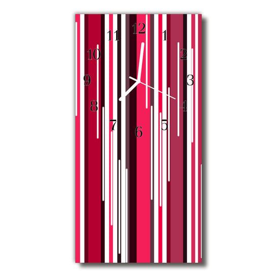 Zegar szklany pionowy Sztuka Pasy linie kolorowy Tulup