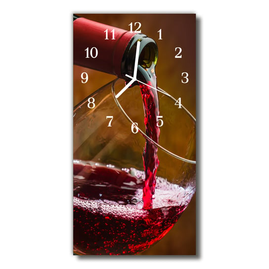 Zegar szklany pionowy Wino butelka czerwony Tulup