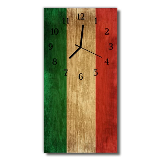 Zegar szklany pionowy Włoska flaga kolorowy Tulup