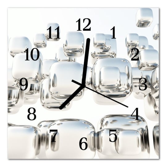 Zegar szklany ścienny 3d kostki sześciany Sztuka Tulup