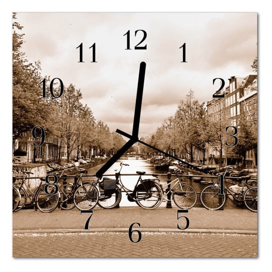 Zegar szklany ścienny Cichy Amsterdam Miasto Tulup