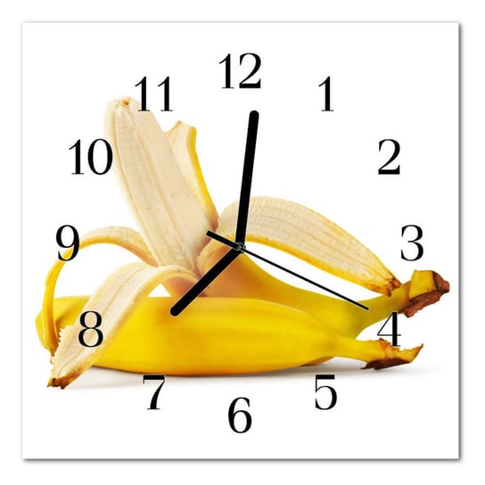Zegar szklany ścienny Cichy Banany Owoc Tulup