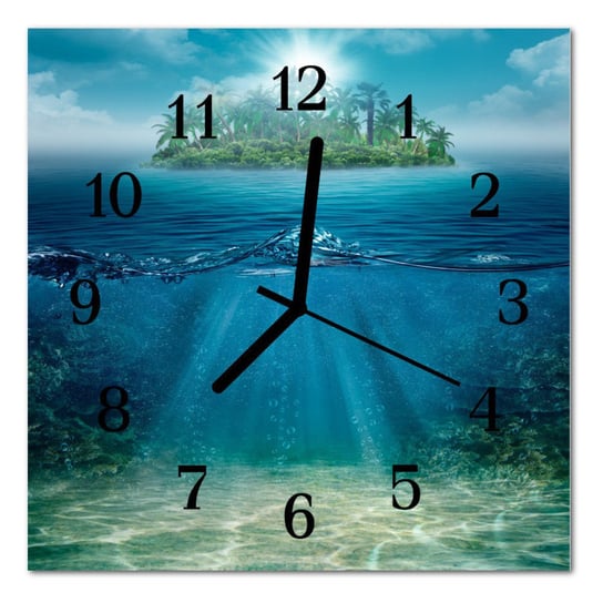 Zegar szklany ścienny Cichy Dno morskie Morze Tulup