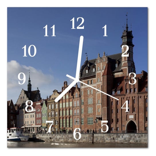 Zegar szklany ścienny Cichy Gdańsk miasto Miasto Tulup