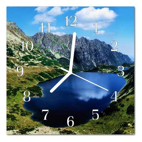 Zegar szklany ścienny Cichy Góry jezioro Natura Tulup