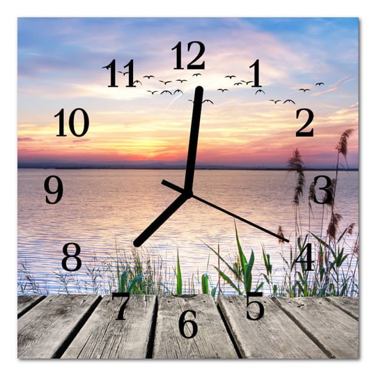 Zegar szklany ścienny Cichy Jezioro Morze Tulup