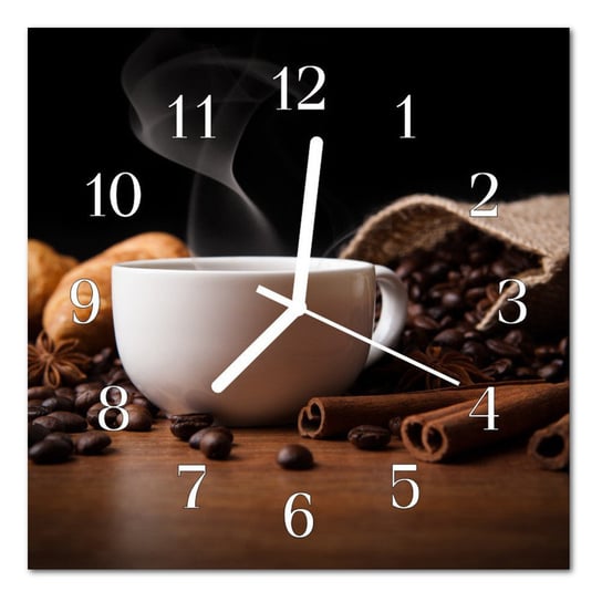 Zegar szklany ścienny Cichy Kawa Tulup