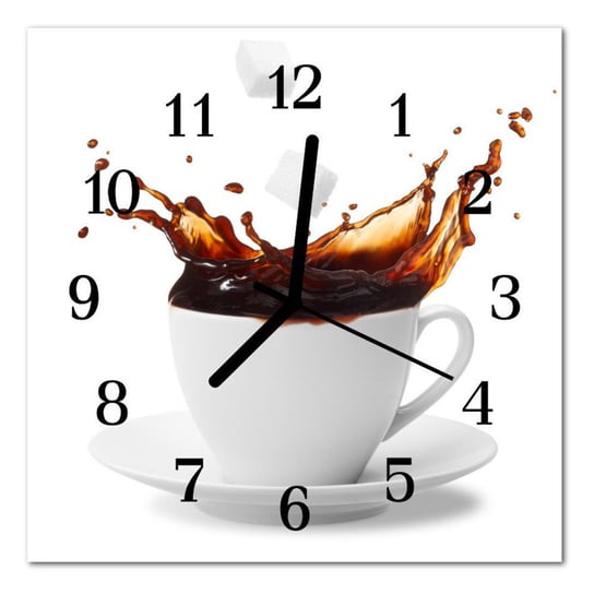 Zegar szklany ścienny Cichy Kawa do kuchni Tulup