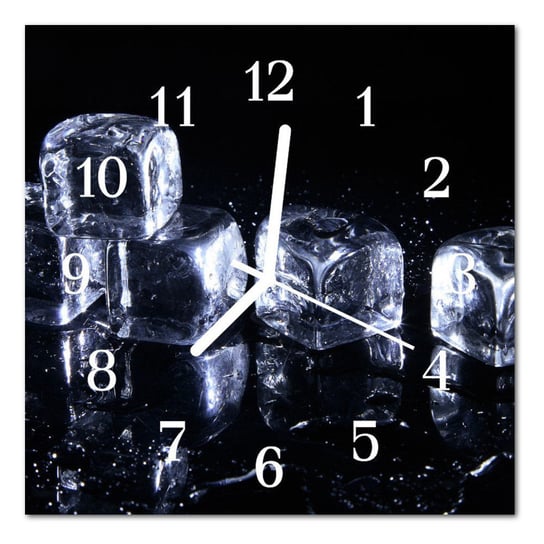 Zegar szklany ścienny Cichy Kostki lodu Kuchnia Tulup