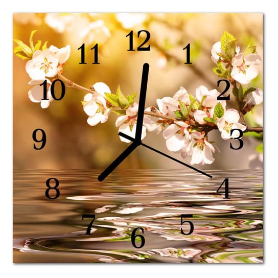 Zegar szklany ścienny Cichy Kwiaty Natura Tulup