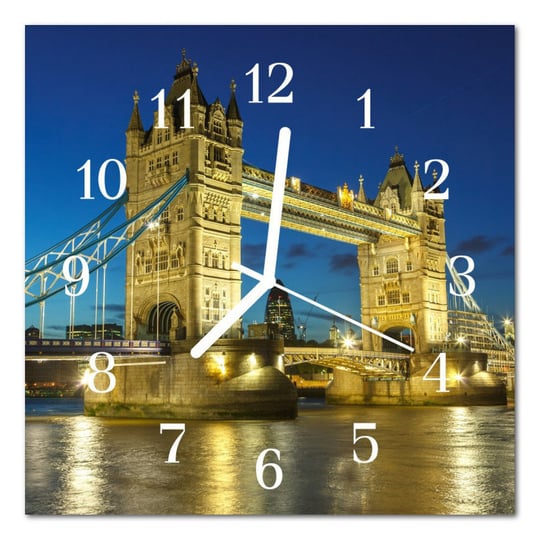 Zegar szklany ścienny Cichy London Bridge Miasto Tulup